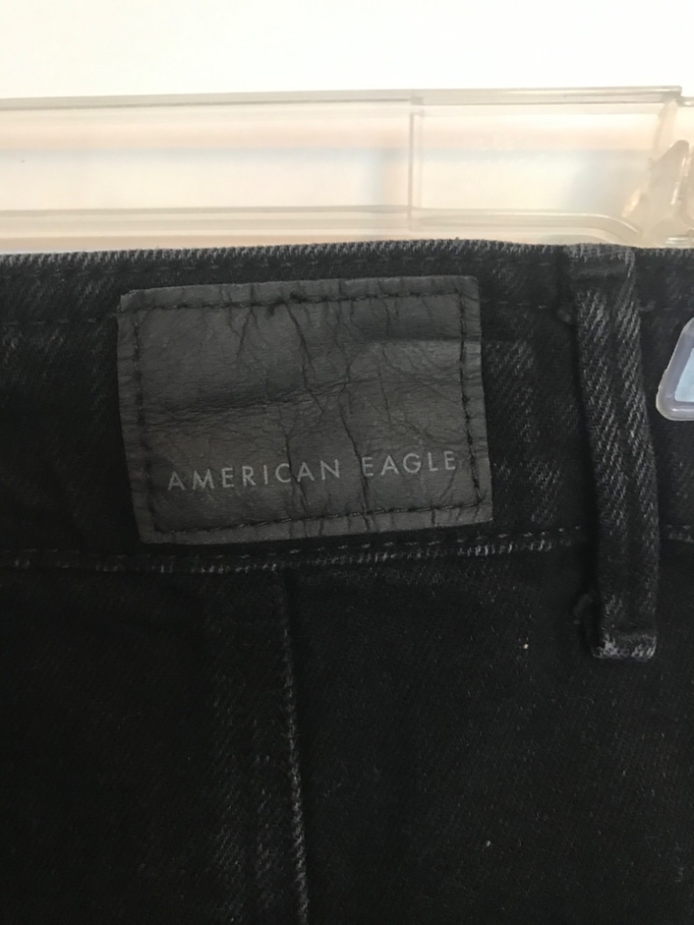American Eagle Hi-Rise A-Line Button Front Jean Denim Skirt Size 16 Black - Picture 5 of 8